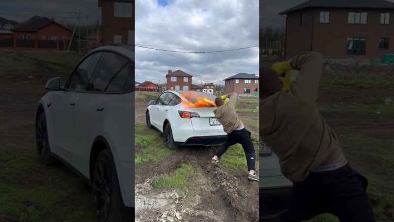 Tesla Model X in Flammen: Ist das Kunst oder Vandalismus? Entdecken Sie die Wahrheit!
