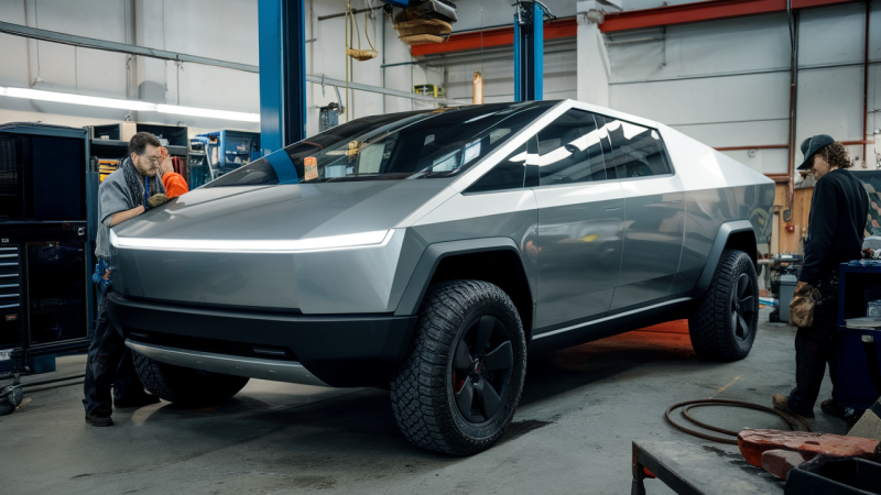 Skandal bei Tesla-Werkstatt: Cybertruck kommt mit Null Kilometern zurück und voller Mängel!