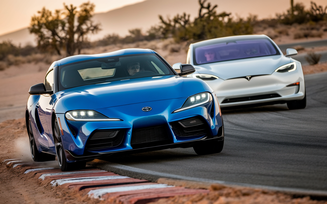 Unglaublich! 1.800-PS-Toyota Supra blamiert Tesla Model S Plaid im epischen Viertelmeilen-Showdown!