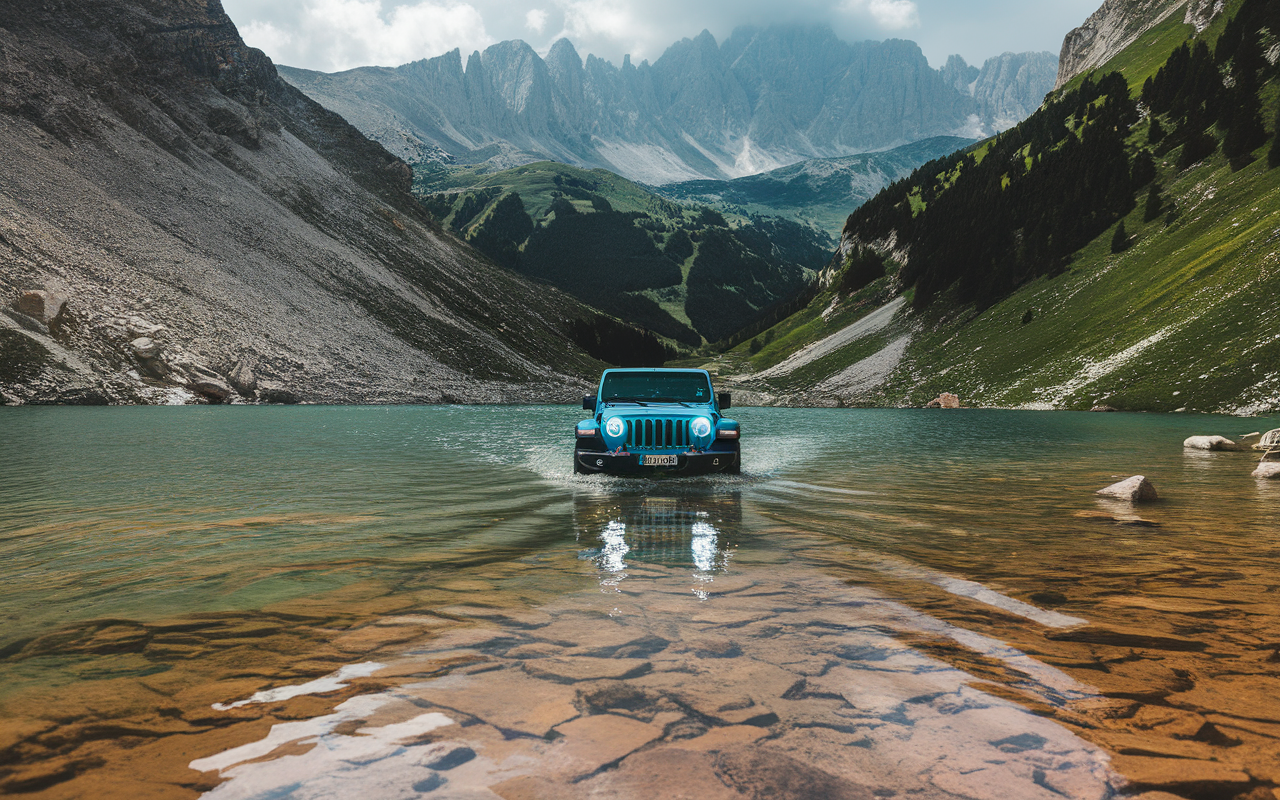 Passo Pordoi: Unglaublich, was dieser Jeep-Tauchgang im UNESCO-See ausgelöst hat!