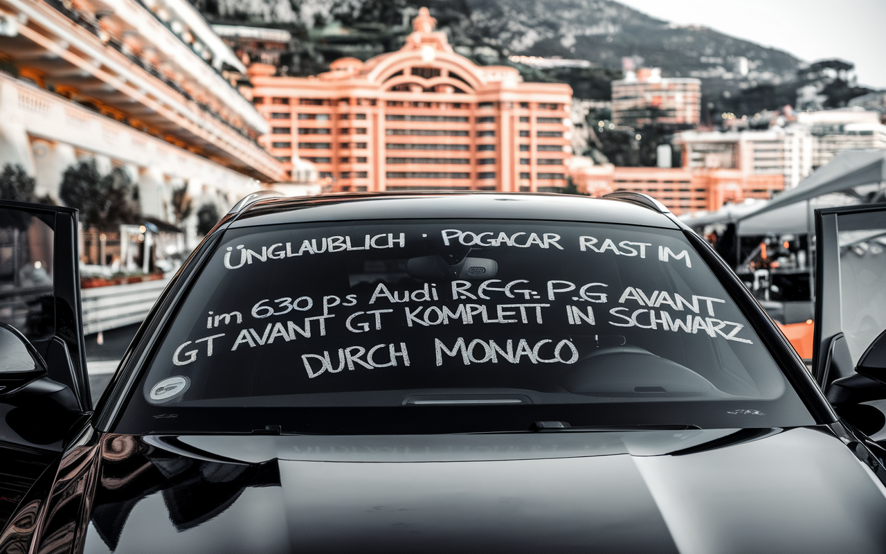 Unglaublich: Pogacar rast im 630-PS Audi RS6 Avant GT komplett in Schwarz durch Monaco!