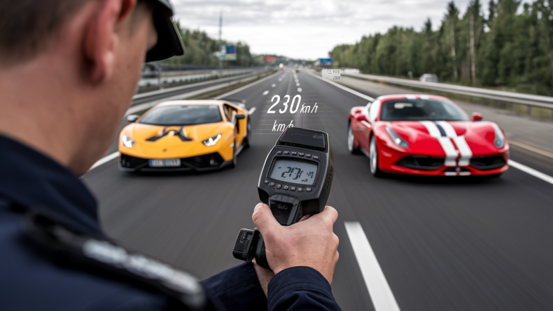 230 km/h-Raserei auf der A4: Dieser Polizeitrick stoppte Lamborghini vs. Ferrari – Sie werden staunen!