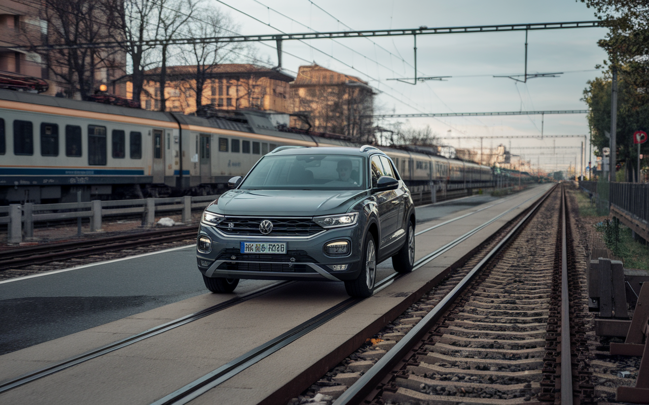 Schockbilder aus Mailand: VW T‑Roc stürzt beinahe auf die Gleise – Bahnverkehr stundenlang lahmgelegt, jetzt drohen Verfahren