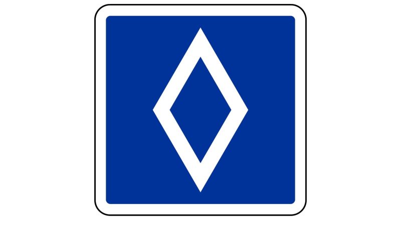 Dieses Straßenschild könnte Ihnen Zeit sparen — oder eine saftige Geldstrafe kosten: Was der weiße Rhombus auf blauem Grund wirklich bedeutet