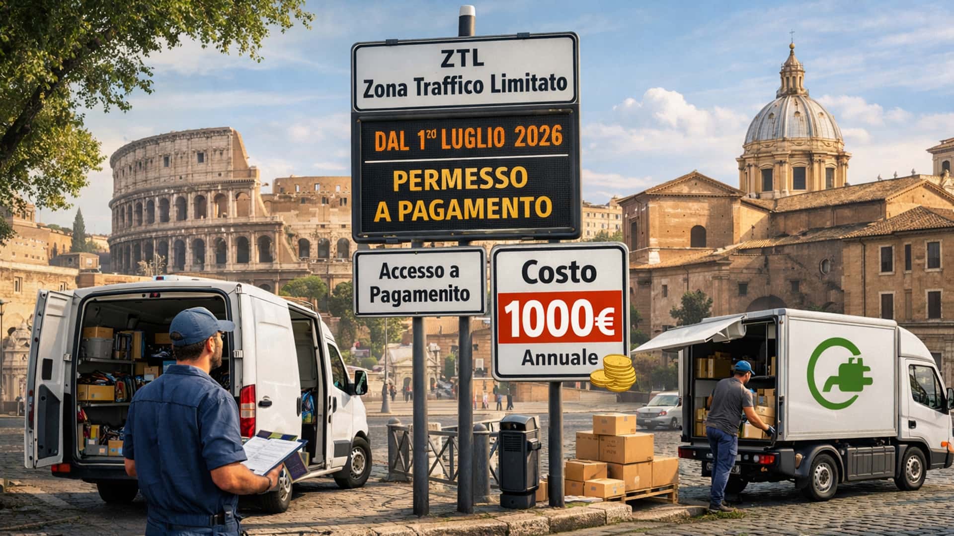 Rom führt ZTL‑Gebühren für E‑Fahrzeuge ein: Was Handwerker und Lieferdienste wirklich zahlen müssen (inkl. konkreter Zahlen)