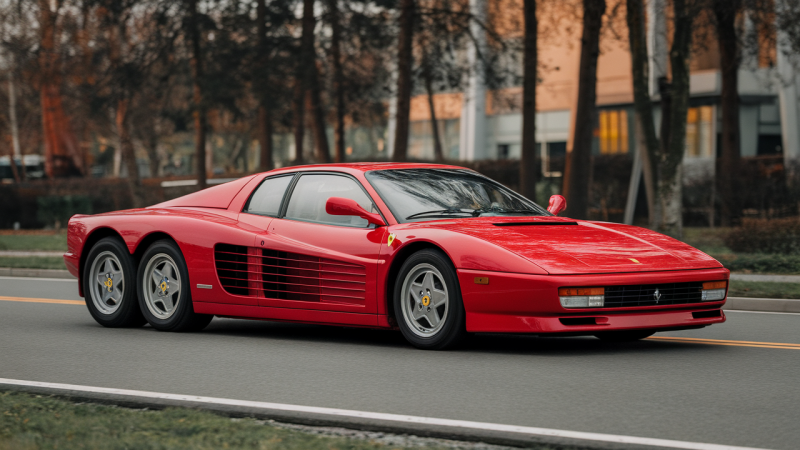 Ferrari Testarossa mit sechs Rädern schockt den Gumball — geniale Idee oder Sakrileg der Klassikerwelt?